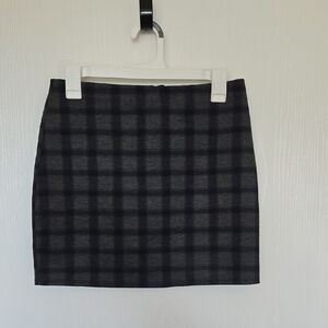 Plaid Black and Gray Women's Skirt